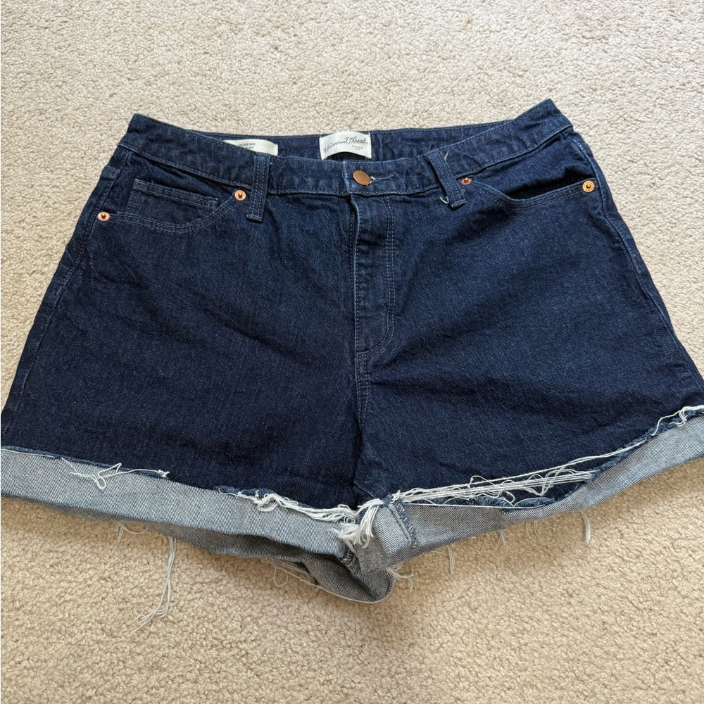 Universal Thread Navy Jean Shorts with Frayed Hem